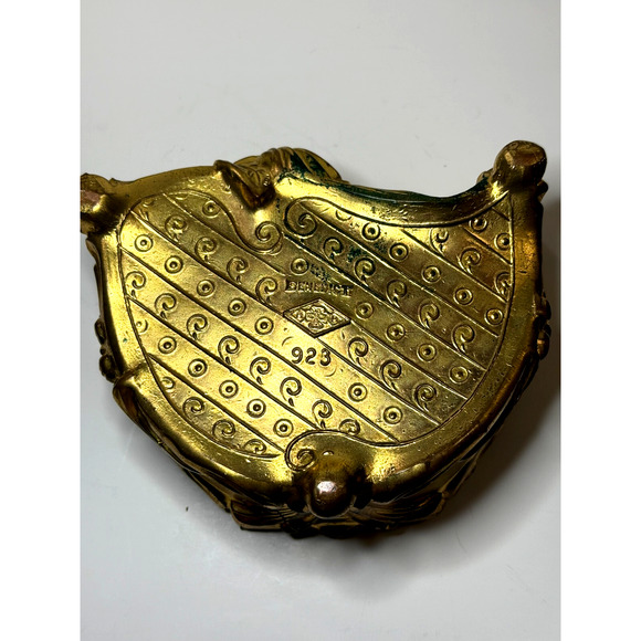 Antique Benedict 923 Trinket Box Jewelry Art Noveau Gilt Bronze Casket *Defect - Picture 3 of 13